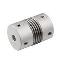 GRASAKY 1pc D16 L27 Step Parallel Encoder Coupling Aluminum Alloy Bellows Setscrew Absorb Vibration Zero Backlash Motor Coupler Grooved Elastic(5x8mm)