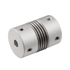 GRASAKY 1pc D16 L27 Step Parallel Encoder Coupling Aluminum Alloy Bellows Setscrew Absorb Vibration Zero Backlash Motor Coupler Grooved Elastic(5x8mm)