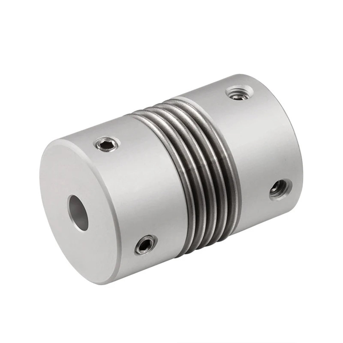 GRASAKY 1pc D16 L27 Step Parallel Encoder Coupling Aluminum Alloy Bellows Setscrew Absorb Vibration Zero Backlash Motor Coupler Grooved Elastic(5x8mm)
