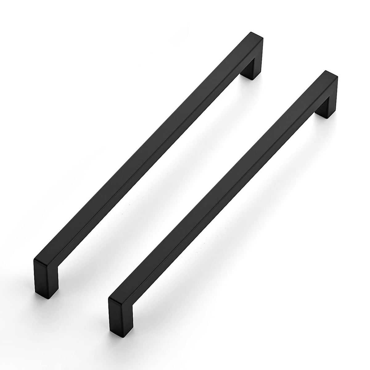 Matte Black Cabinet Handles Square Pulls 10 Inch 3 Pack