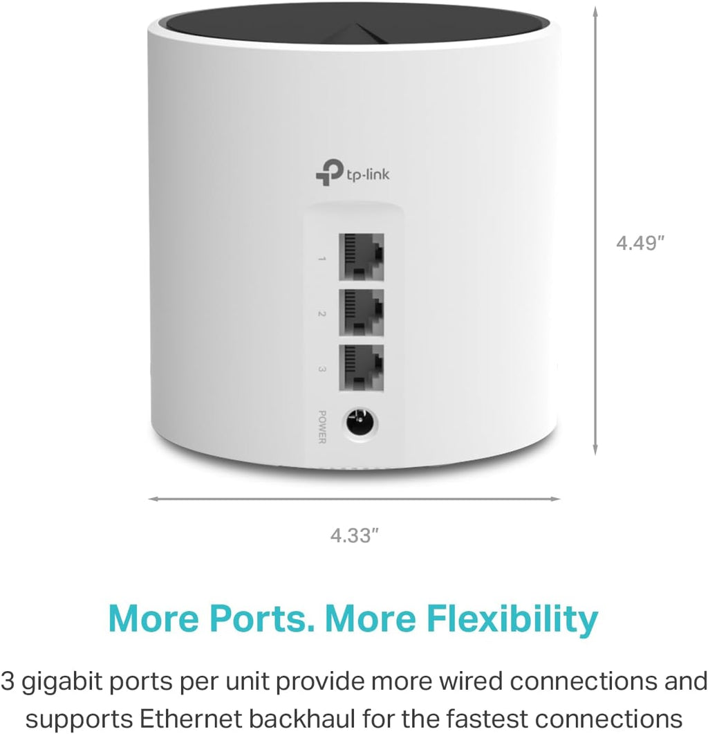 Deco X55 AX3000 WiFi 6 Mesh System - Covers up to 4500 Sq.Ft, Replaces Wireless Router and Extender, 3 Gigabit Ports