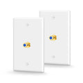 VCE UL Listed 3GHz Coax Wall Plate White 2-Pack