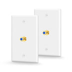 VCE UL Listed 3GHz Coax Wall Plate White 2-Pack