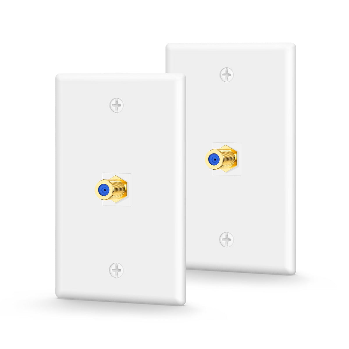 VCE UL Listed 3GHz Coax Wall Plate White 2-Pack