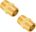 Brass Hex Nipple, 1/2" Male x 1/2" Male NPT, (2 Pack)