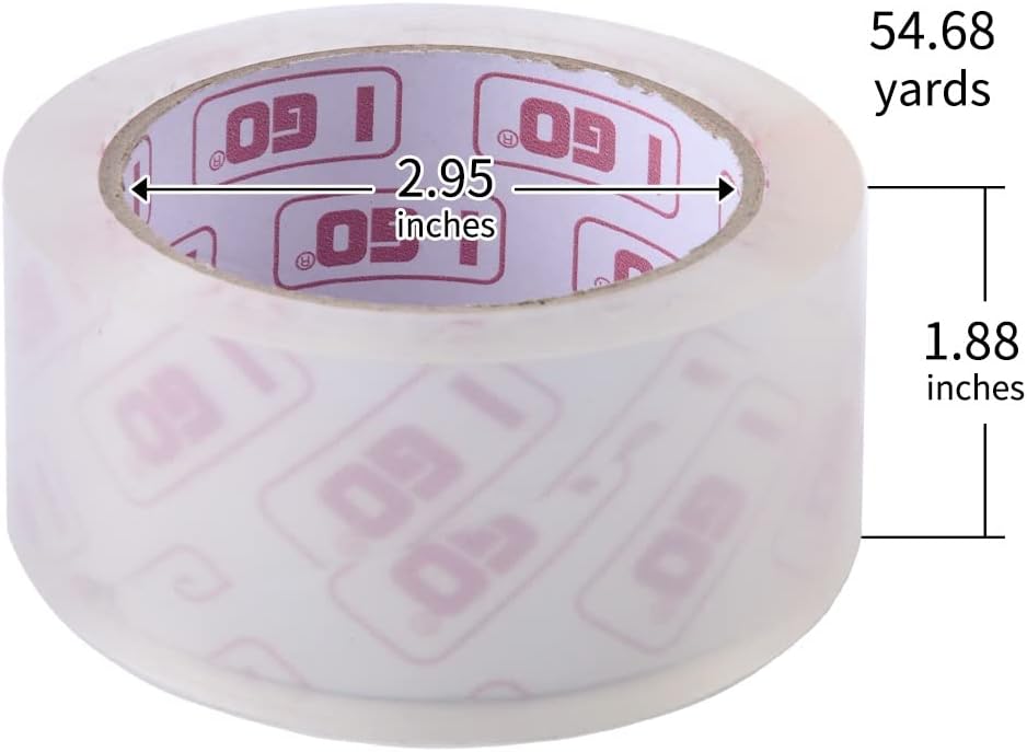 Clear Packing Tape Refills, 1.88" x54.68 yd, 2.64 mils Thick, 18 Rolls