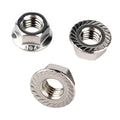 3/8-16 Serrated Flange Hex Lock Nuts 304 Stainless Steel, 30PCS Silver