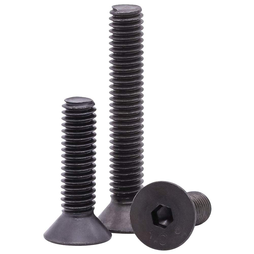 5/16-18 x 3" (20 pcs) Flat Countersunk Head Socket Head Cap Screws, 10.9 Grade Alloy Steel, Black Oxide Finish, Allen Hex Socket Drive, Full Thread, Coarse Thread UNC