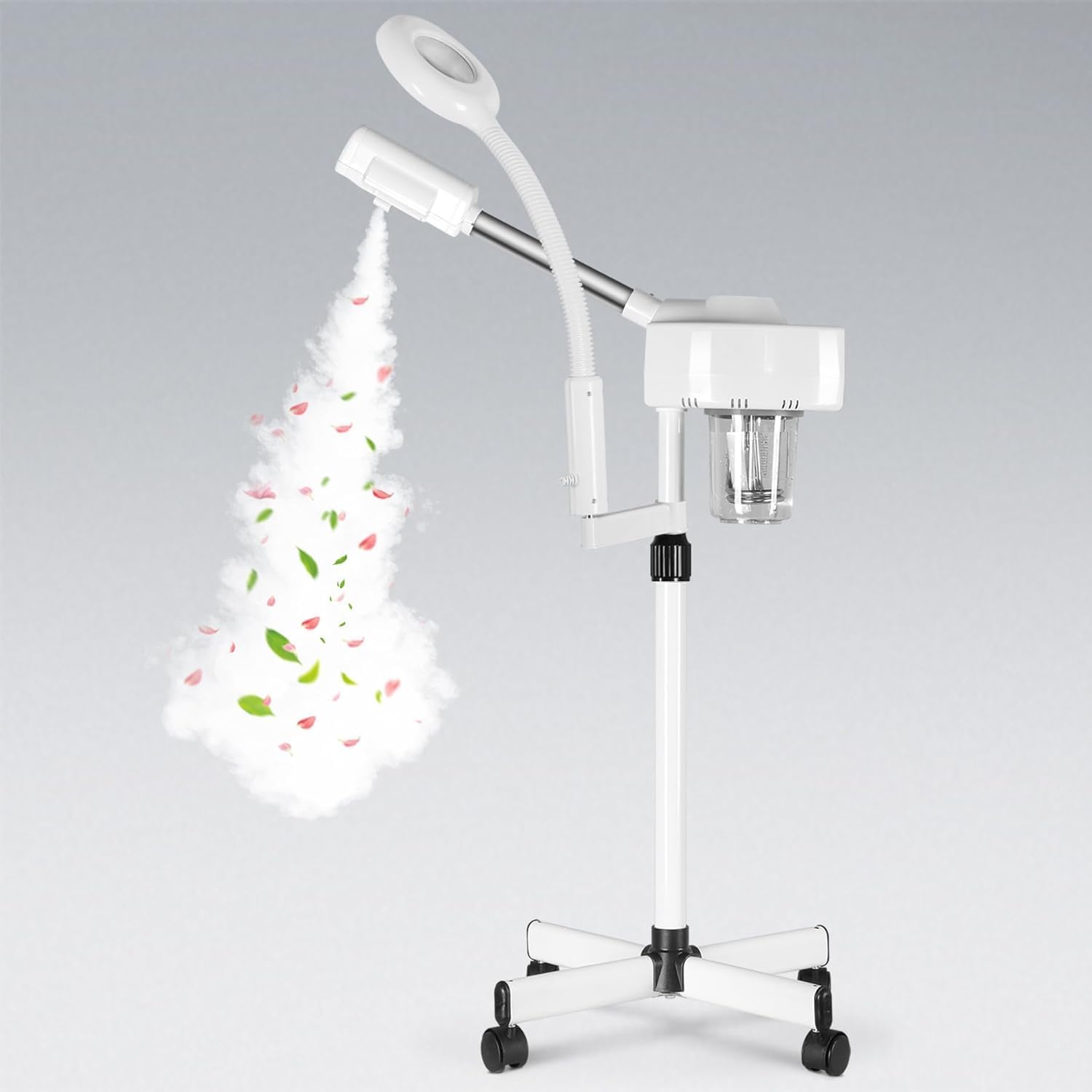 Professional 2 in 1 Facial Steamer for Face Deep Cleaning Ozone Face Steamer with 5X Magnifying Lamp Hot Mist