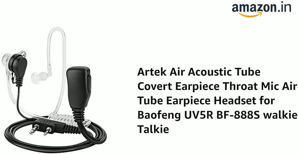 Air Acoustic Tube Earpiece Throat Mic Air Tube Earpiece Headset for Baofeng UV5R BF-888s