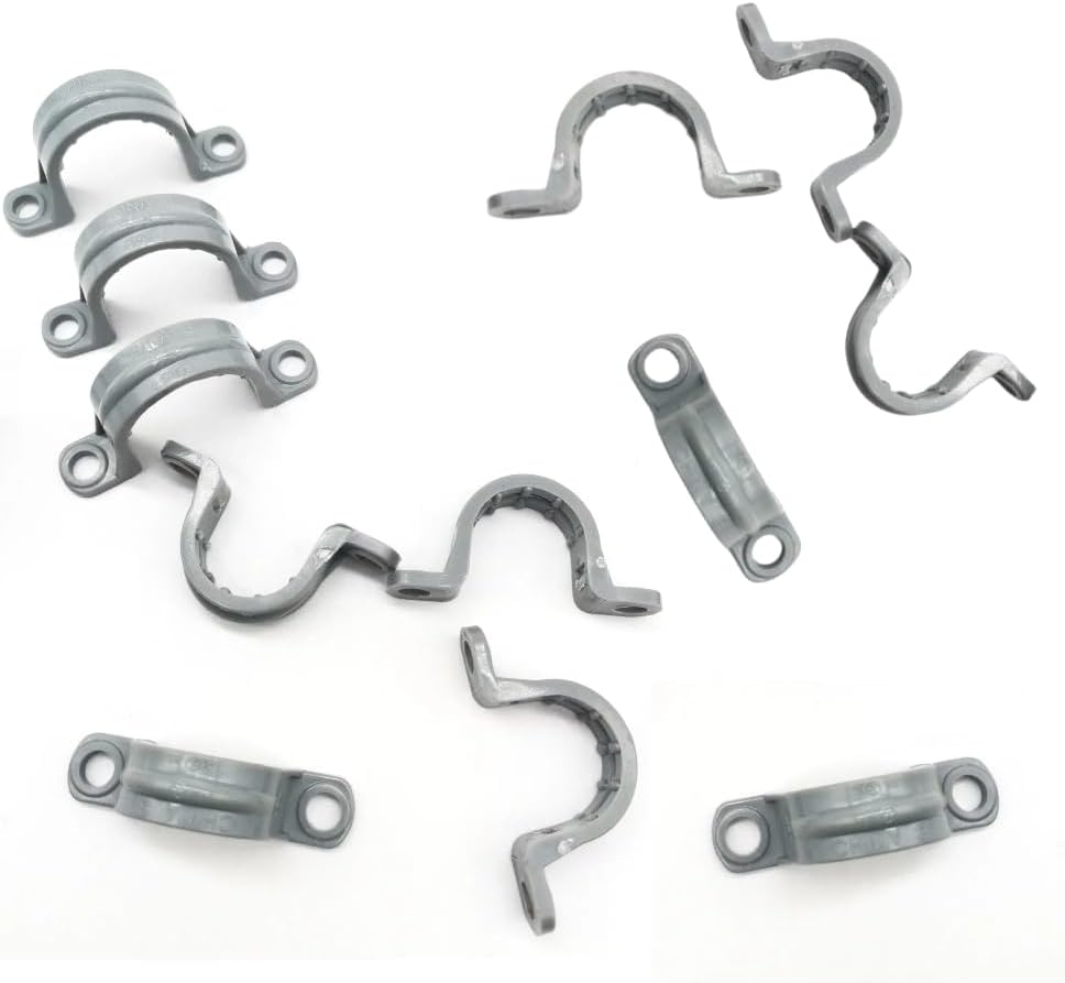 12-Pack 3/4" PVC Pipe Mounting Straps - Plastic Conduit Clamps for Electrical Cables & Plumbing Pipes (2-Hole Design)