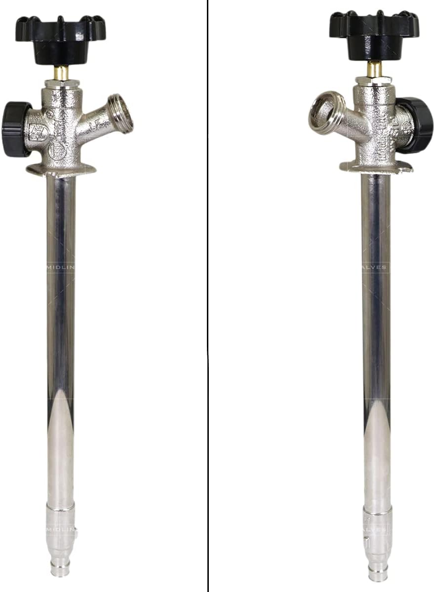 10 Inch Frost-Free Anti-Siphon Sillcock with Vacuum Breaker – Lead-Free Outdoor Faucet, 1/2" PEX-A Inlet x 3/4" Hose