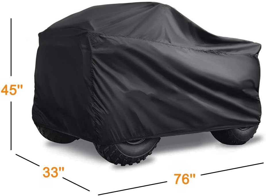 ATV Cover. 420D Heavy Duty Tear-Resistant Fabric. Quad Cover for Kawasaki, Arctic Cat, Honda, Polaris,Yamaha, and