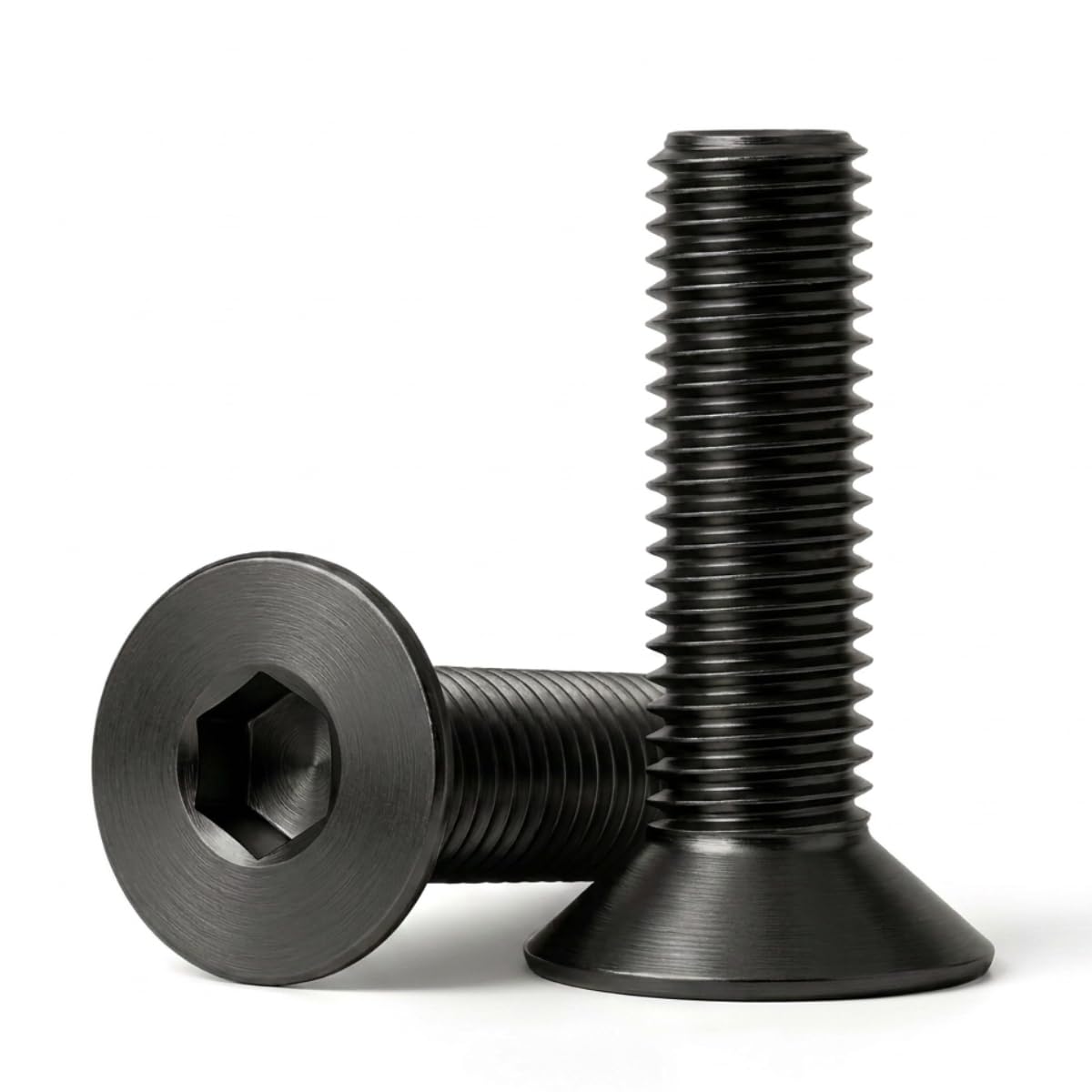 M6 x 12mm (30 Pack) Flat Head Socket Cap Screws Countersunk Allen Bolts, Black Oxide 304 Stainless Steel 18-8, Fully Machine Thread