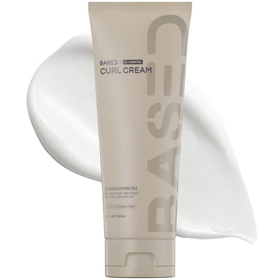 BASED Curl Cream for Men, Curl Defining Cream for Curly Hair, No Harsh Chemicals or Artificial Fragrance, Medium