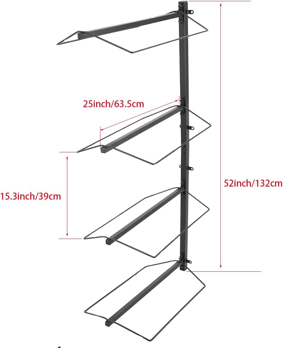 4 Tier Wall Mount Saddle Rack, 2 Packs Horse Saddle Rack Holds Tack, Portable Saddle Stand for English & Western