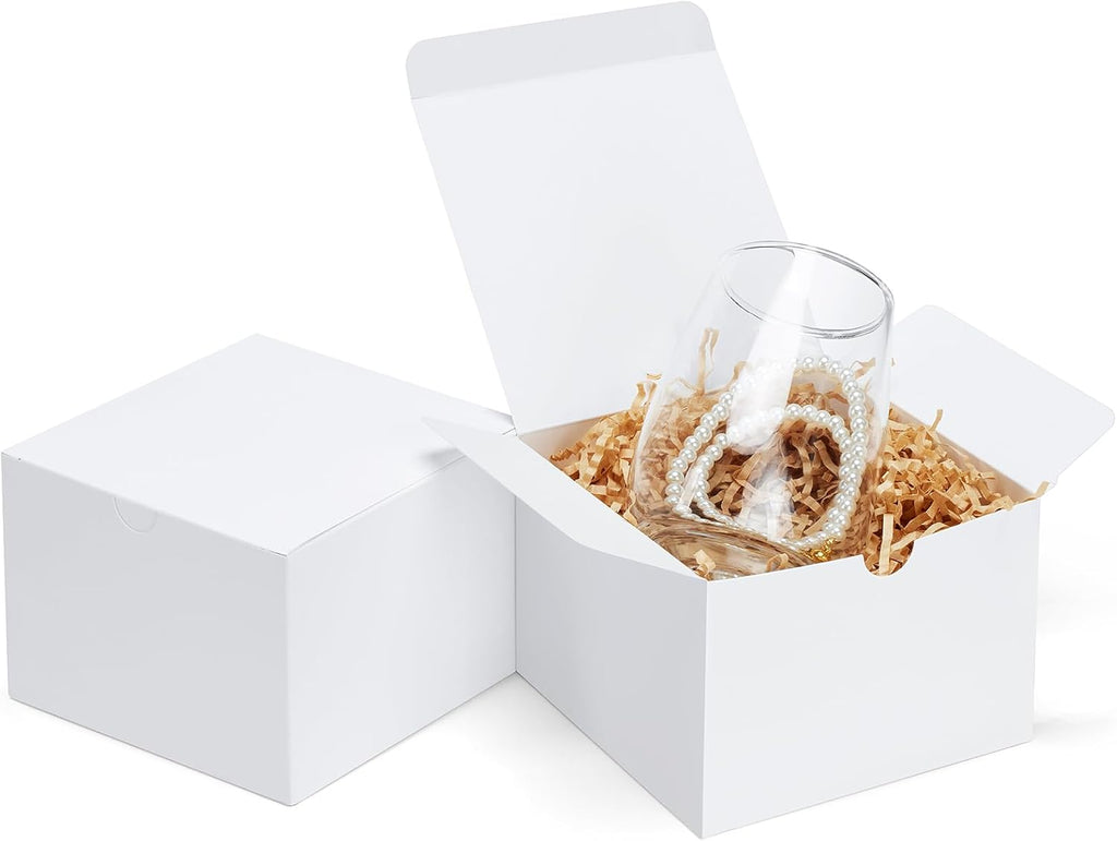 5x5x3.5 White Gift Boxes 25 PCS Kraft Gift Boxes with Lids for Gifts