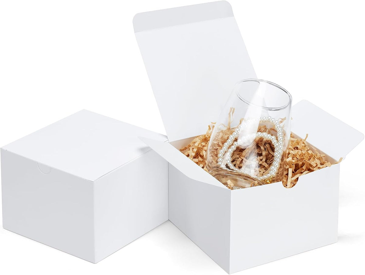 5x5x3.5 White Gift Boxes 25 PCS Kraft Gift Boxes with Lids for Gifts