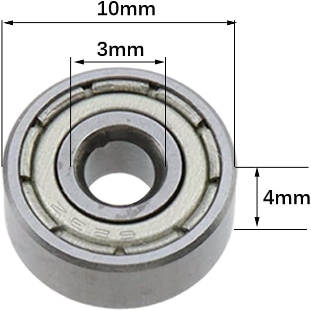 623ZZ Ball Bearing 3mm x 10mm x 4mm Double Shielded Deep Groove Bearing, High-Speed Smooth & Quiet, Carbon Steel (Pack of 30)