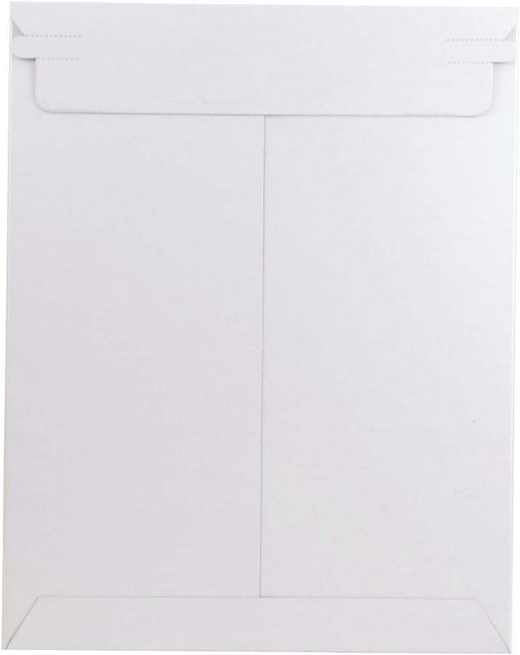 Stay-Flat Photo Mailer Envelopes with Peel & Seal Closure - 9 3/4 x 12 1/4 - White - 6 Rigid Mailers/Pack