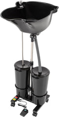 Portable Shampoo Bowl with Electric Pump Hair Washing Station | Dual-Bucket Design, with Electric Pump, Height