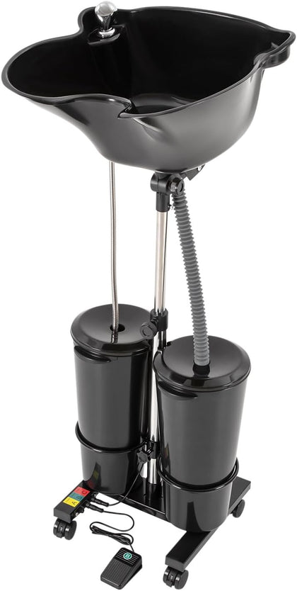 Portable Shampoo Bowl with Electric Pump Hair Washing Station | Dual-Bucket Design, with Electric Pump, Height