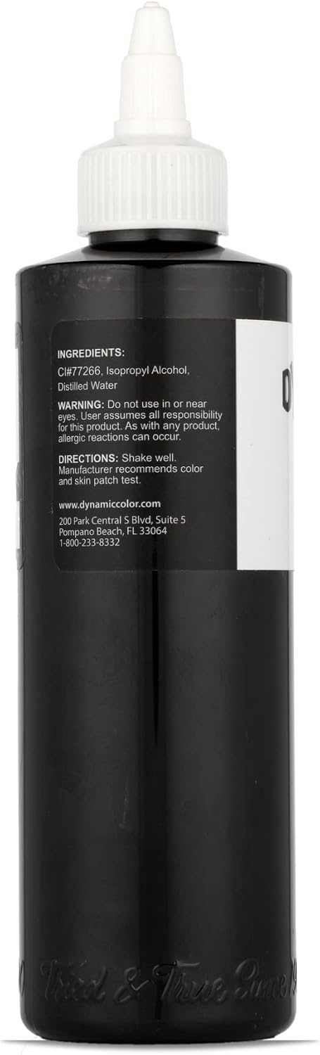 Dynamic Color Black Tattoo Ink, Made in USA Since 1990, 8 oz