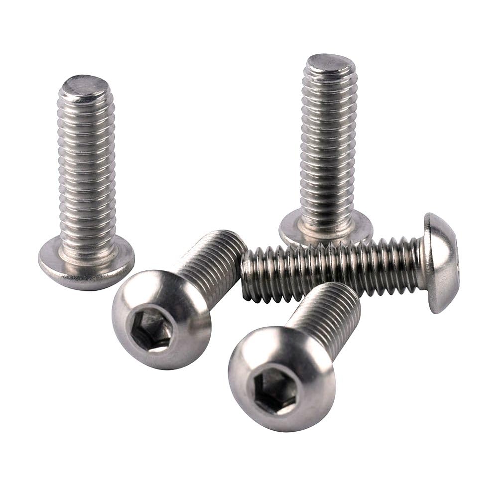 50Pcs #10-24 x 1 Button Head Socket Cap Screws Allen Hex Bolts, 304 Stainless Steel 18-8, Coarse Thread UNC Full Thread