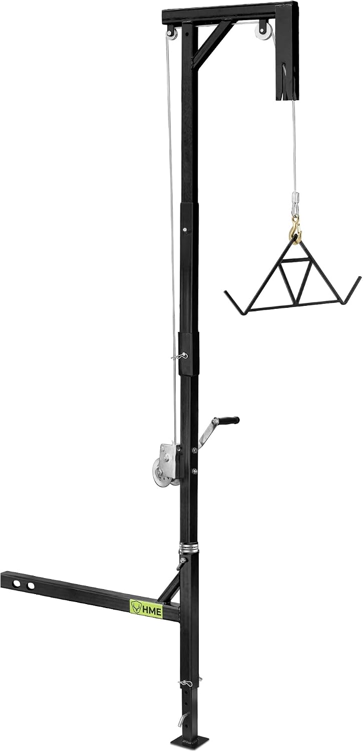 Truck Hitch Game Hoist Kit with Winch and Gambrel, 400 lb Capacity | Hunting Game Skinning and Cleaning Accessory