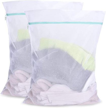 Mesh Laundry Bag for Delicates 2 Pack Garment Wash Bag 24 x 32 inch Zippered Large Washing Machine Bags for Sweater