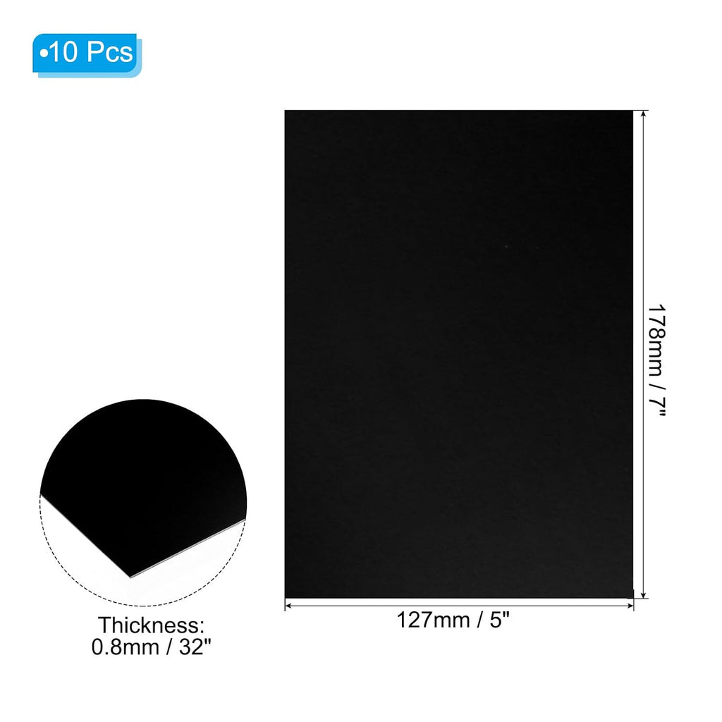7x5x1/32inch Anodized Aluminum Sheet, 10Pcs Metal Rectangle Aluminum Plate 0.8mm Thick Engraving Blanks for Laser