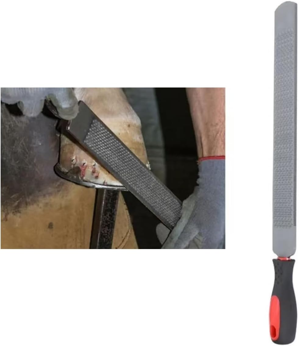 18 Inch Hoof Rasp & 14 Inch Farrier Rasp File with Rubber Handle, 2 Pack Rasp File, 18 and 14 Inch, Strong Carbon