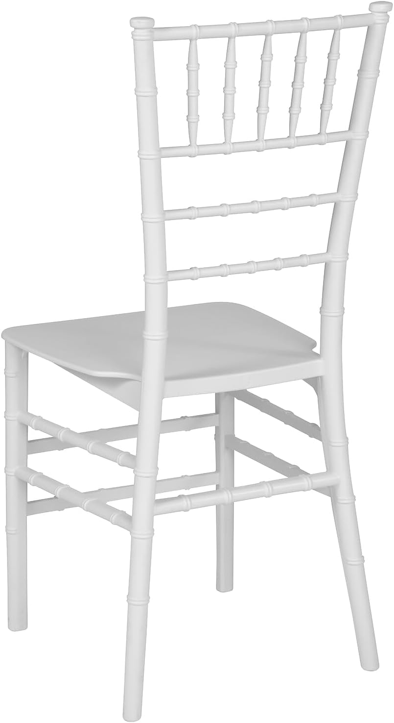 2 Pack HERCULES PREMIUM Series White Resin Stacking Chiavari Chair