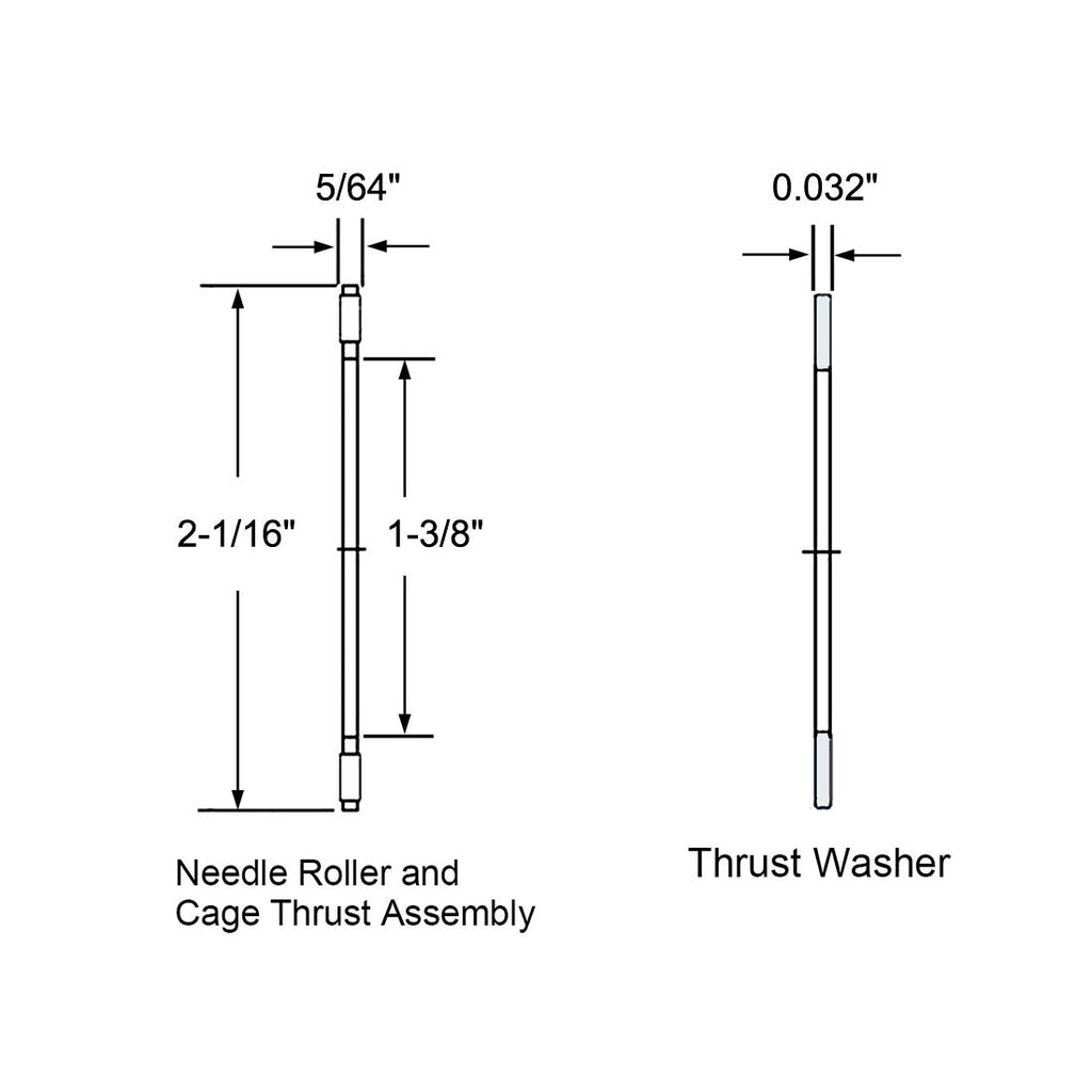 uxcell NTA2233 Thrust Needle Roller Bearings with Washers 1-3/8" Bore 2-1/16" OD 5/64" Width