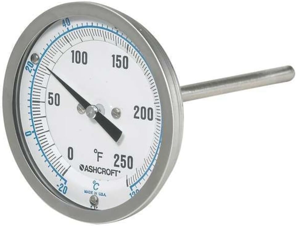 ASHCROFT Dial Thermometer,50 to 550 deg. F 30EI60R