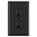 AIDA 15A TR Duplex Outlet Receptacle with Wall Plate, Black, 1 Pack
