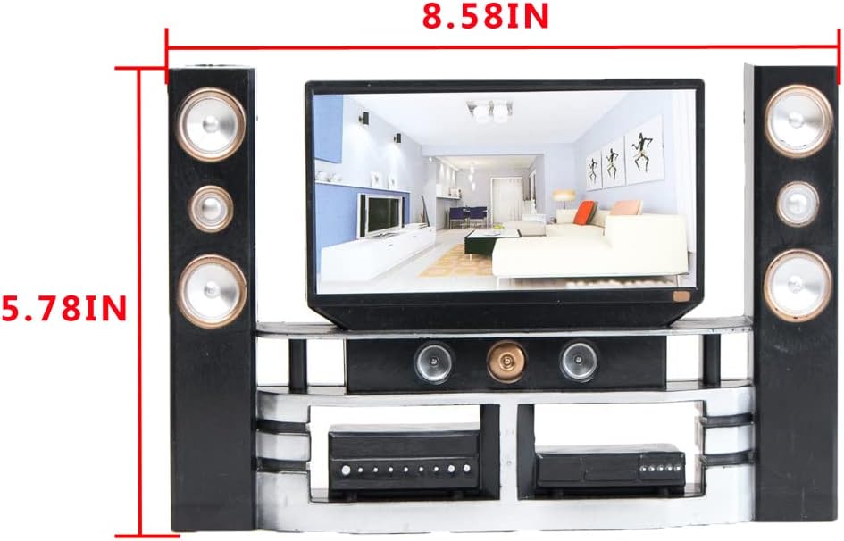 Miniature Dollhouse Furniture Accessories Playset for 11.5-12 inches Dolls (Hi-Fi TV Cabinet Set)