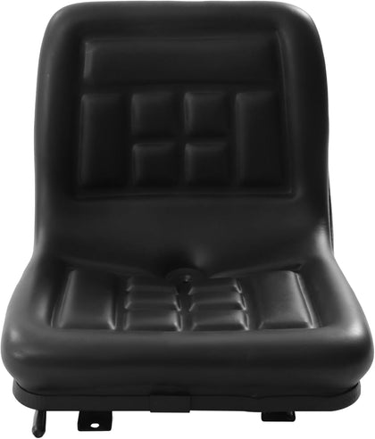 Compact High Back Mower Seat, 14.57x13.78x12.6 In Lawn Tractor Seat, Position Adjustment Universal Fold Down Forklift