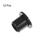 HARFINGTON 12pcs Flanged Sleeve Bearings 8mm Bore 10.6mm OD 12mm Length Nylon Bushings for Shaft, Black