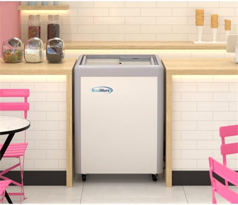 26" 6 cu. ft Gelato Dipping Cabinet Display Freezer, Sliding Glass Door, Rust-Resistant Steel, Digital Temperature