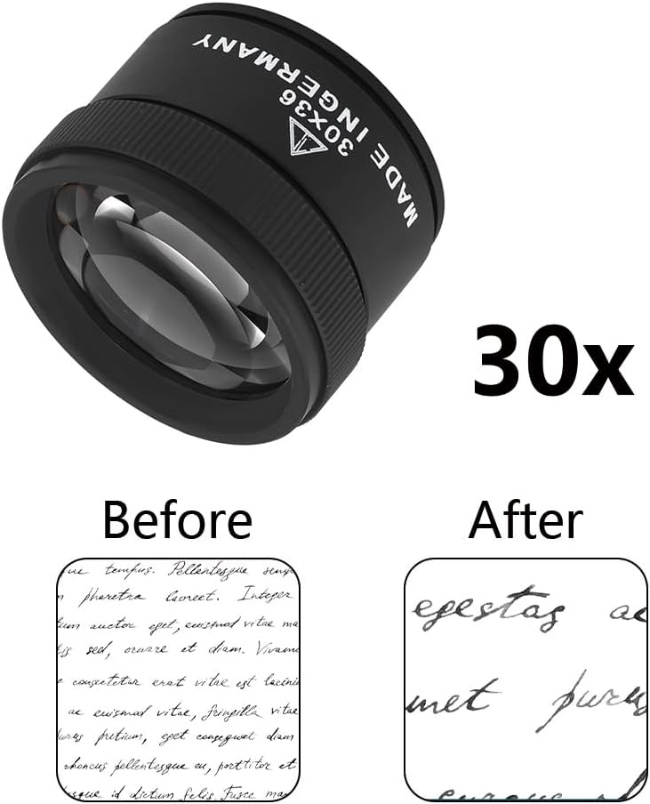 30X Coin Magnifying Glass, Portable Jewelry Loupe | Portable Pocket Magnifier for Coins, Jewelry, Maps, Antiques