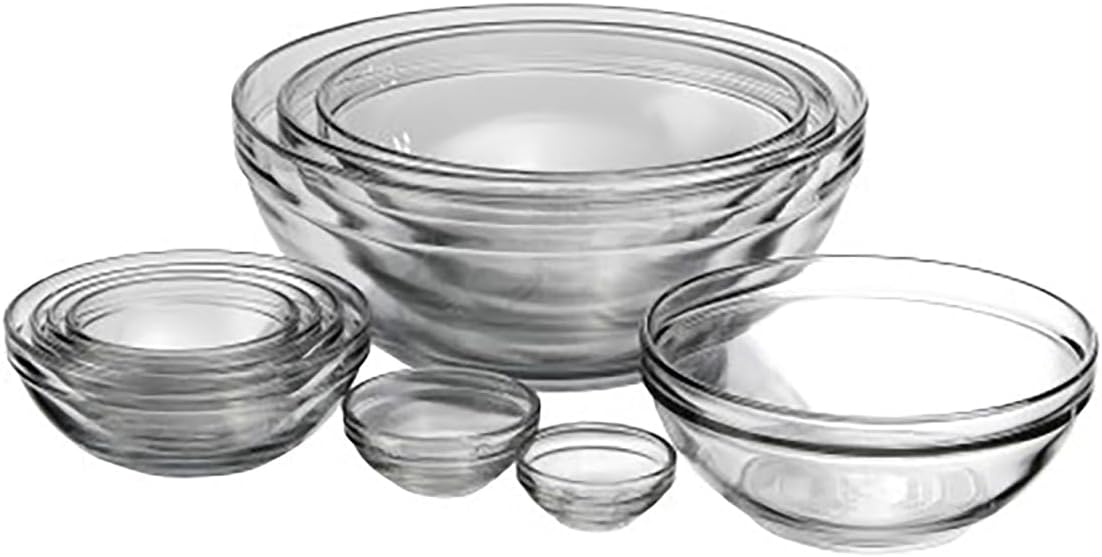 10 Piece Mixing Bowl Set, Nesting Serving Bowls & Mixing Bowls (1 oz, 2 oz, 4 oz, 6 oz, 10 oz, 16 oz, 1 Qt, 1.5 Qt