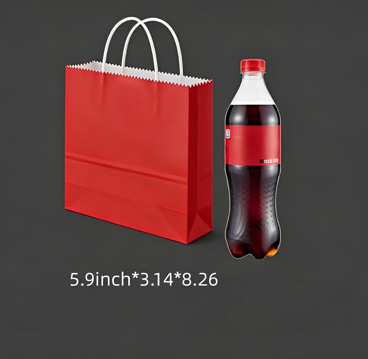 50-Pack 5.9x3.1x8.3 inches Red Gift Bags with Handles