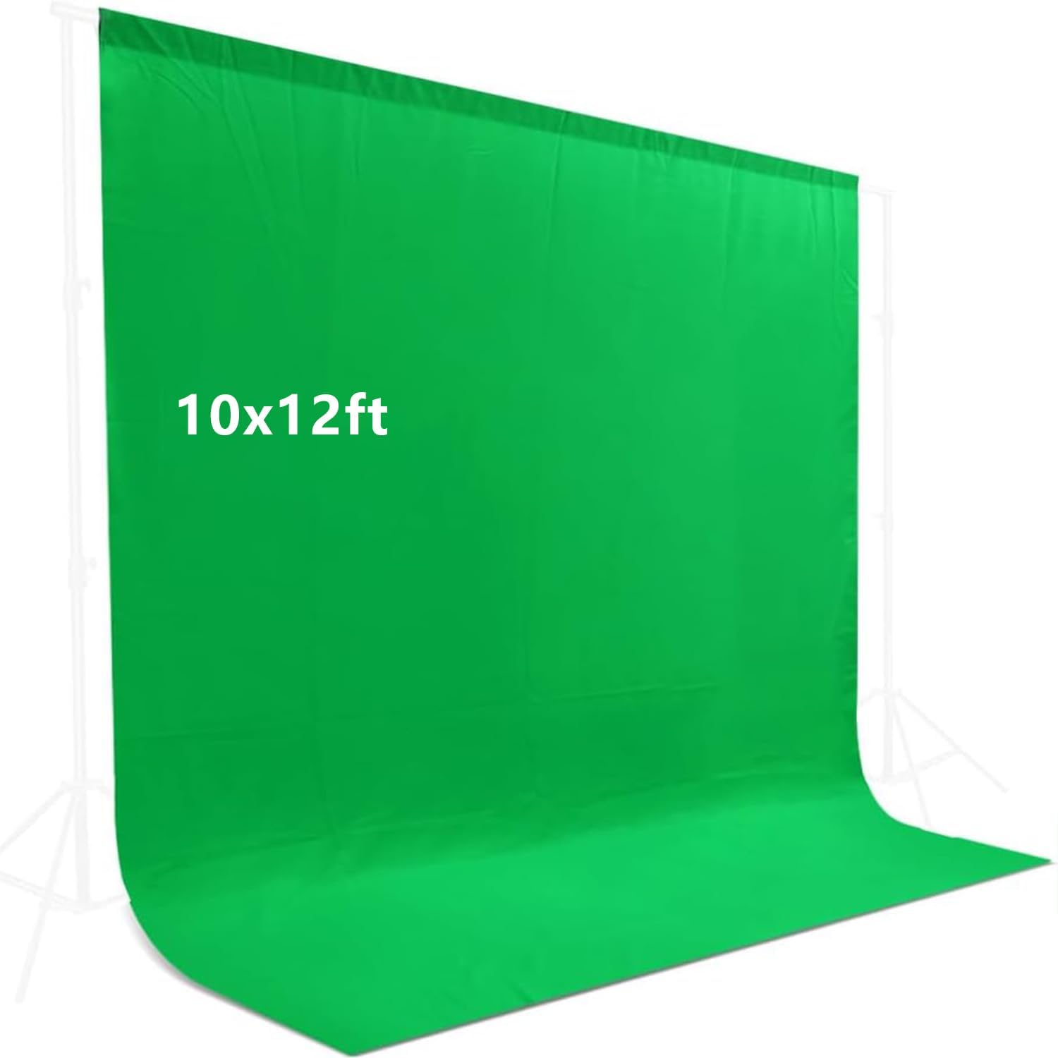 10X12ft Green Screen Backdrop for Photography, LCUIRC Chromakey Polyester Collapsible Greenscreen Background for