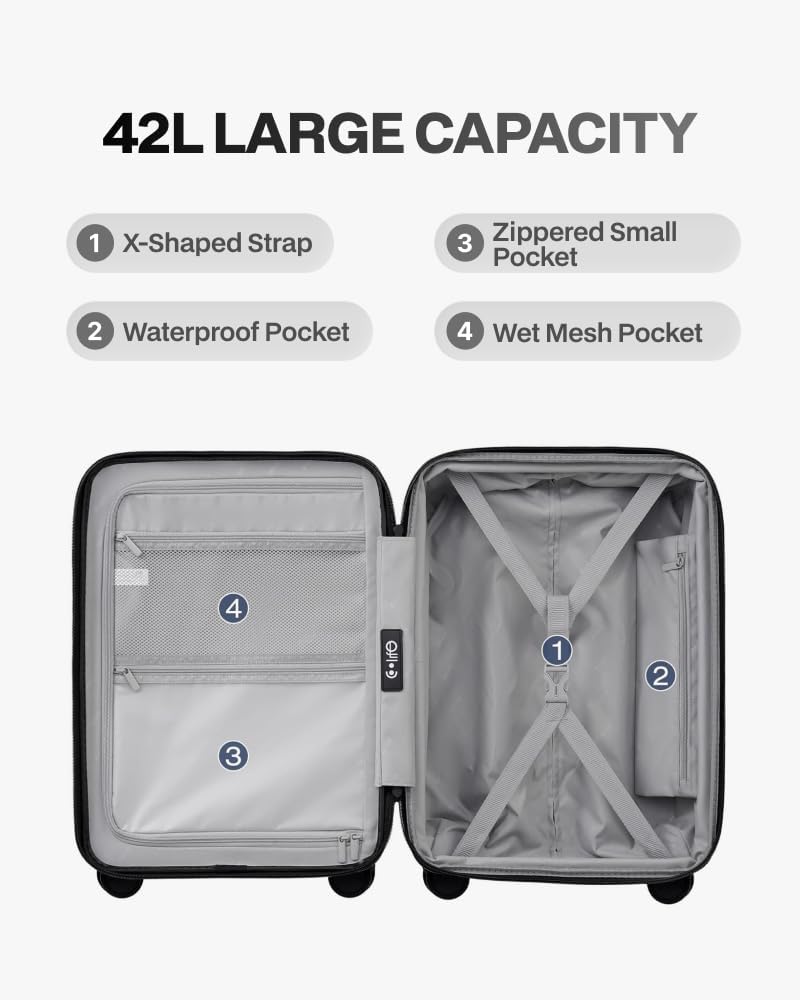 Luggage Sets Checked Suitcases - 2 Piece, Travel Carry on with Spinner Wheels, Expandable Hardside Large Suitcase