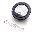 Round Black Analog Meter, Head Retro Dial VU Meter Level Meter Voltmeter with Yellow Backlight SD-65