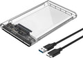 2.5 Inch External Hard Drive Enclosure, SATA to USB 3.1 Tool-Free Clear for 2.5 Inch SSD & HDD 9.5mm 7mm External
