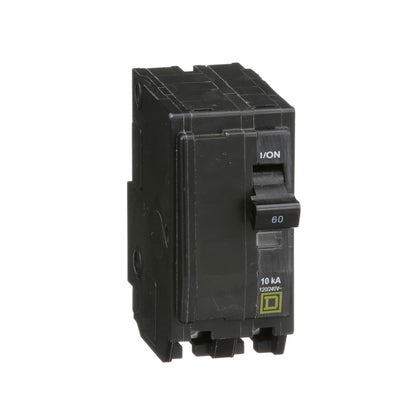 Square D by Schneider Electric Qwik Open 60 Amp Mini Circuit Breaker, 2 Pole, 120/240V AC, 10kA Breaking Capacity, Plug in Mount, Commercial and Residential Use, 5-Pack (QO260CP)