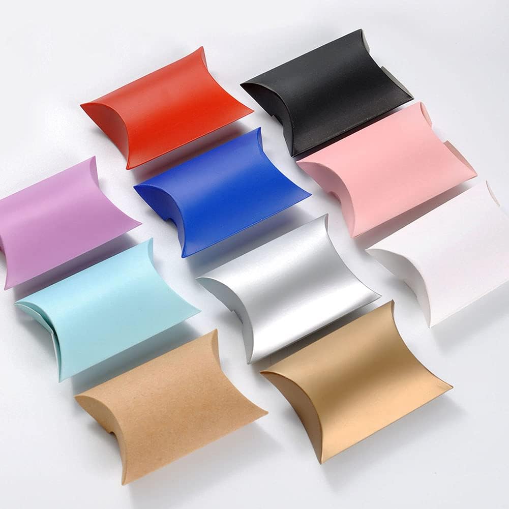 100 Pcs Wedding Creative Pillow Box, Candy Gift Box, Suitable for Wedding Birthday and Christmas (green)