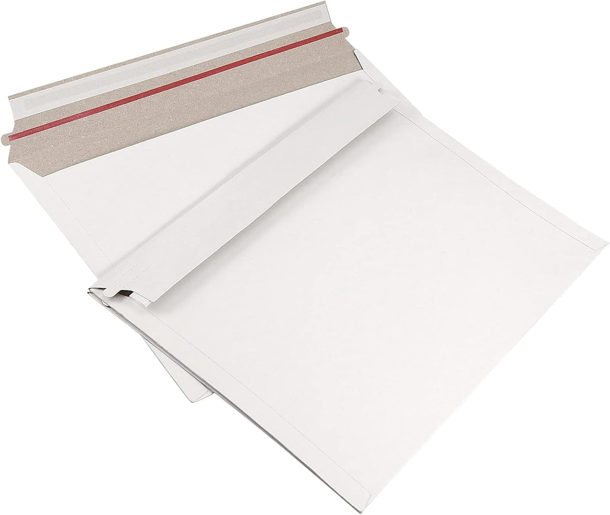 100 Pack 9x 12 Inch Stay Flat Mailers, 250 gsm Self Seal White Cardboard Envelopes, Stay Flat Envelopes for Files